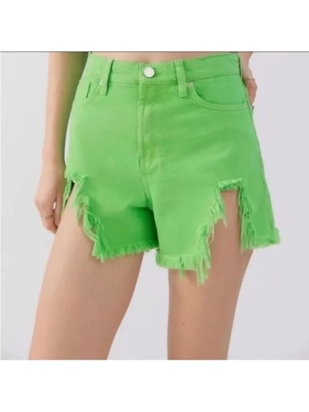 BDG Urban Outfitters A-Line Short Lime Green Distressed Size 32